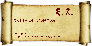Rolland Klára névjegykártya